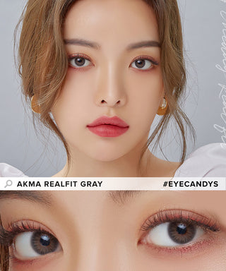 LensMe Akma RealFit Gray (30pk) colored contacts circle lenses - EyeCandy's