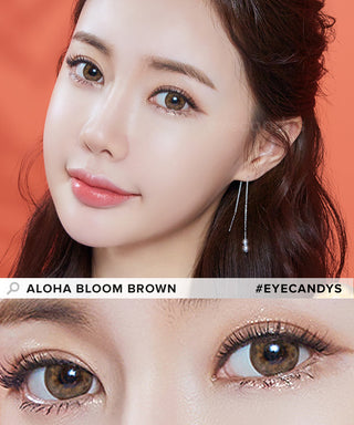 LensMe Aloha Bloom Brown Colored Contacts Circle Lenses - EyeCandys