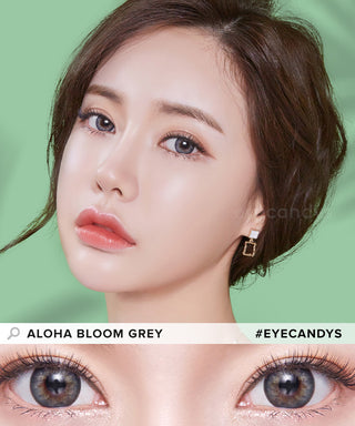 LensMe Aloha Bloom Grey Colored Contacts Circle Lenses - EyeCandys