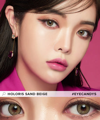 LensMe Holoris Sand Beige Colored Contacts Circle Lenses - EyeCandys