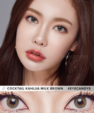 LensMe Cocktail Kahlua Milk Brown Natural Color Contact Lens for Dark Eyes - EyeCandys