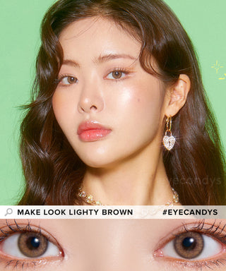 LensMe Make Look Lighty Brown colored contacts circle lenses - EyeCandy's