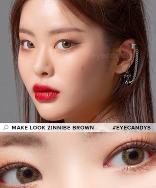 LensMe Make Look Zinnibe Brown Colored Contacts Circle Lenses - EyeCandys