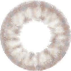 Design of the Lilmoon 1-Day Smokey Beige (10pk) coloured contact lens from Eyecandys on a white background, showing the dotted patterns meant to mimic those of the human iris.