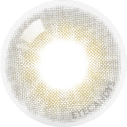 Design of the Olola 1-Day Able Grey (10pk) (KR) colored prescription contact lenses from Eyecandys on a white background, showing detailed dotted patterns designed to enhance the iris.
