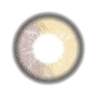 Design of the i-Sha Polaris Ursa Brown coloured contact lens from Eyecandys on a white background, showing the dotted patterns meant to mimic those of the human iris.