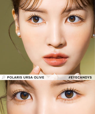i-Sha Polaris Ursa Olive Green Colored Contacts Circle Lenses - EyeCandys