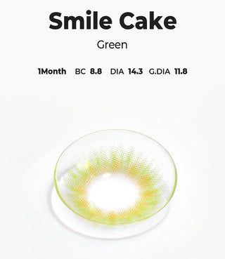 Chuu Smile Cake Green Natural Color Contact Lens for Dark Eyes - EyeCandys