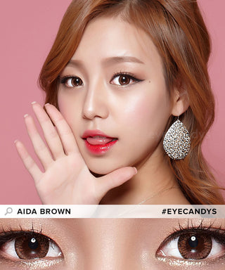 Pink Label Aida Brown (Custom Toric) Color Contacts for Astigmatism - EyeCandys