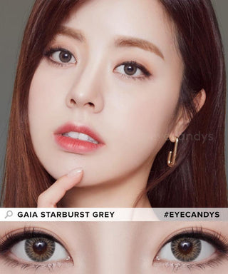 Pink Label Starburst Grey Natural Color Contact Lens for Dark Eyes - EyeCandys