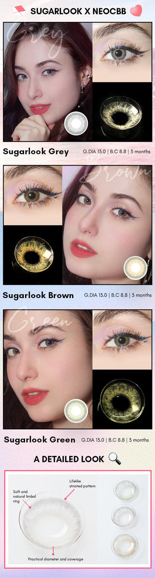 Limited Edition Sugarlook Brown Lens (1 PAIR) Color Contact Lens - EyeCandys