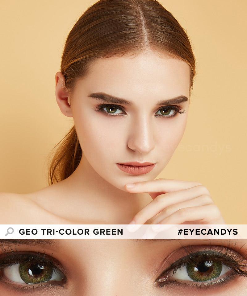 Green 2pcs/pair Three Tone Series Color Contact Lenses Colored Eye Contacts  Lentes Contacto Yearly Lenses For Eyes Colored Hk