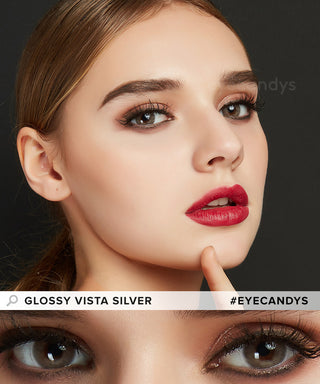 EyeCandys Glossy Vista Silver Color Contact Lens - EyeCandys