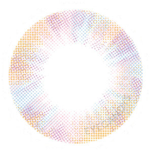 Design of the i-DOL Arsha Sweet Grey coloured contact lens from Eyecandys on a white background, showing the dotted patterns meant to mimic those of the human iris.
