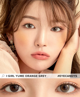 i-Girl Fairy Yume Orange Grey colored contacts circle lenses - EyeCandy's