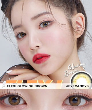 i-Sha Flexi Glowing Brown Colored Contacts Circle Lenses - EyeCandys