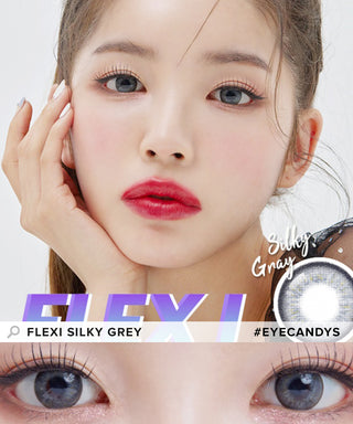 i-Sha Flexi Silky Grey Colored Contacts Circle Lenses - EyeCandys