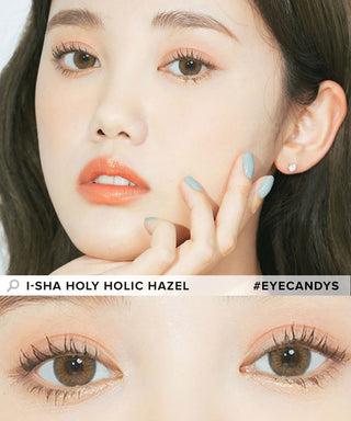 i-Sha Holy Holic Hazel Natural Color Contact Lens for Dark Eyes - EyeCandys