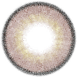 Design of the i-Sha Jadey Gem Choco coloured contact lens from Eyecandys on a white background, showing the dotted patterns meant to mimic those of the human iris.
