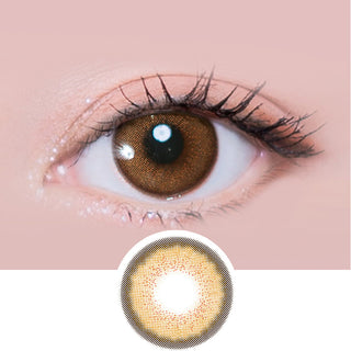 i-Sha Melo Art Almond Brown Colored Contacts Circle Lenses - EyeCandys