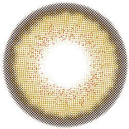 Design of the i-Sha Melo Art Pine Brown coloured contact lens from Eyecandys on a white background, showing the pixel dotted detail and limbal ring.