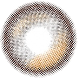 Design of the i-Sha Oriana Edge Plus Shade Brown coloured contact lens from Eyecandys on a white background, showing the dotted patterns meant to mimic those of the human iris.