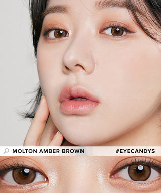 i-Sha Molton Amber Brown Colored Contacts Circle Lenses - EyeCandys
