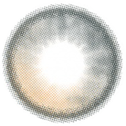 Design of the i-Sha Oriana Shade Grey coloured contact lens from Eyecandys on a white background, showing the dotted patterns meant to mimic those of the human iris.