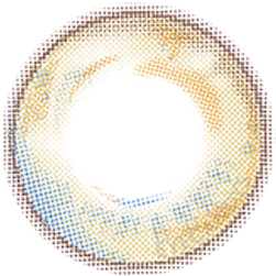 Design of the i-Sha Season Eye Fall Brown coloured contact lens from Eyecandys on a white background, showing the dotted patterns meant to mimic those of the human iris.