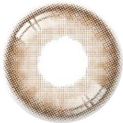 Design of the i-Sha Serenity Brown coloured contact lens from Eyecandys on a white background, showing the dotted patterns meant to mimic those of the human iris.