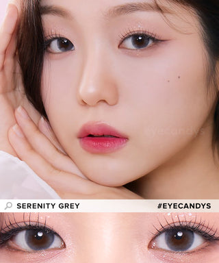 i-Sha Serenity Grey Colored Contacts Circle Lenses - EyeCandys
