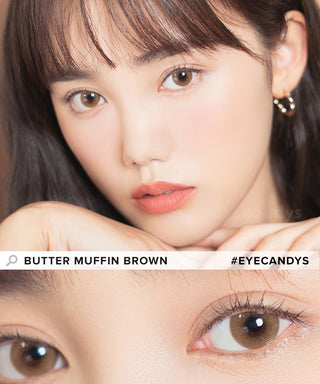 i-Sha Shine Smile Butter Muffin Brown Colored Contacts Circle Lenses - EyeCandys