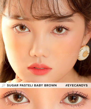 i-Sha Sugar Pasteli Baby Brown Natural Color Contact Lens for Dark Eyes - EyeCandys