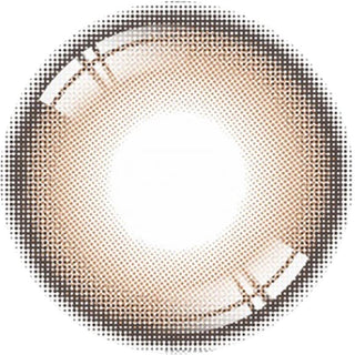 Design of the i-Sha Oriana Mune 1-Day Brown (10pk) coloured contact lens from Eyecandys on a white background, showing the pixel dotted detail and limbal ring.