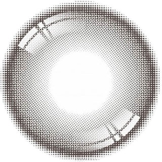 Design of the i-Sha Oriana Mune 1-Day Grey (10pk) coloured contact lens from Eyecandys on a white background, showing the pixel dotted detail and limbal ring.