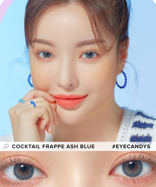LensMe Cocktail Frappe Ash Blue Colored Contacts Circle Lenses - EyeCandys