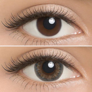 Lilmoon Monthly Water Water Blue-Grey (Non Prescription) Color Contact Lens for Dark Eyes - Eyecandys
