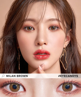 EyeCandys Pink Label Metropolis Milan Brown Natural Color Contact Lens for Dark Eyes - EyeCandys