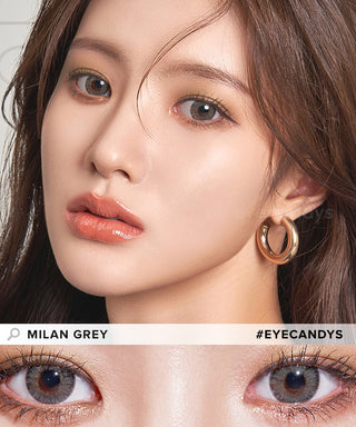 EyeCandys Pink Label Metropolis Milan Grey Natural Color Contact Lens for Dark Eyes - EyeCandys