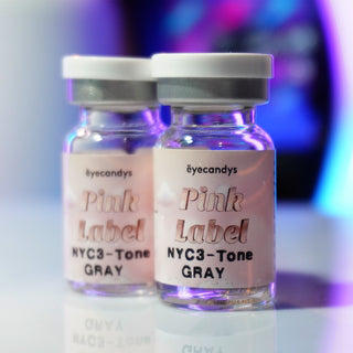 Contact lens vial packaging of the EyeCandys Pink Label series