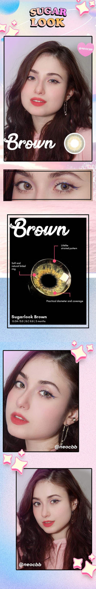 Limited Edition Sugarlook Brown Lens (1 PAIR) Color Contact Lens - EyeCandys