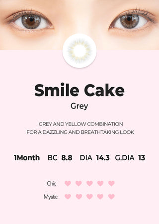 Chuu Smile Cake Grey Natural Color Contact Lens for Dark Eyes - EyeCandys