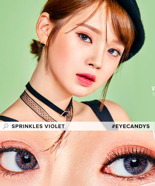 EyeCandys Pink Label Sprinkles Violet Color Contact Lens for Dark Eyes - Eyecandys