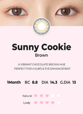 Chuu Sunny Cookie Brown Natural Color Contact Lens for Dark Eyes - EyeCandys